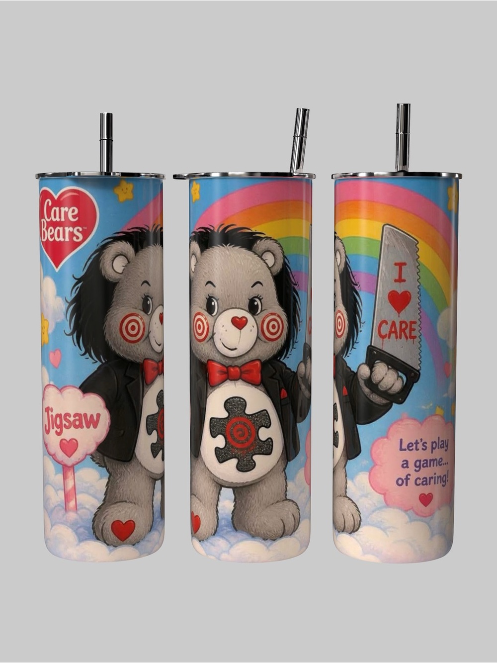 Scare Bear Care Bear Jigsaw Cute Spooky 20oz Tumbler